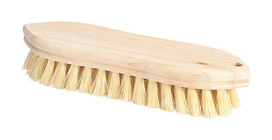 DQB 9 in. W Wood Handle Scrub Brush