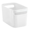 iDesign Una White Storage Bin with Handles 6 in. H X 6 in. W