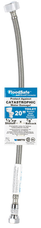 Watts  FloodSafe  1/2 in. Ballcock   x 7/8 in. Dia. Ballcock  20 in. PVC  Toilet Supply Line