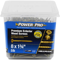 Tornillos para terraza de primera calidad con revestimiento cerámico y cabeza plana en forma de estrella Hillman Power Pro No. 8 x 1-3/4 pulg., 5 lb.
