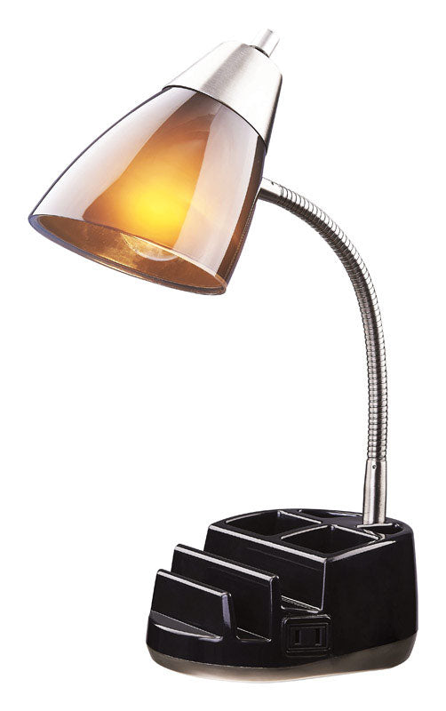 Living Accents  19-1/2 in. Gloss  Black  Desk Lamp