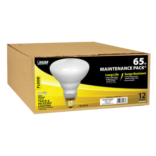 Feit Electric 65 W BR30 Floodlight Incandescent Bulb E26 (Medium) Soft White 12 pk