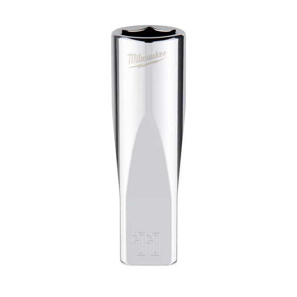 Dado profundo estándar de 6 puntas métrico de 11 mm x 1/4 pulg. de Milwaukee, 1 pieza
