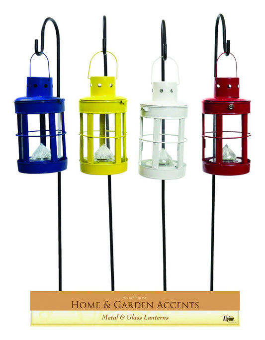 Alpine LED Glass/Metal Lantern Assorted (Pack of 8)