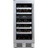 23 BOTTLE 15 BUILT-IN DUAL ZONE STAINLESS STEEL WINE REFRIGERATOR LEFT HINGED