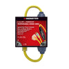 Monster Indoor or Outdoor 2 ft. L Yellow Multiple Outlet In-line GFCI Cord 12/3 SJTW