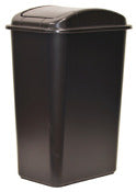 United Solutions Wb0236 10.25 Gallon Black Wastebasket With Lid (Pack of 6)