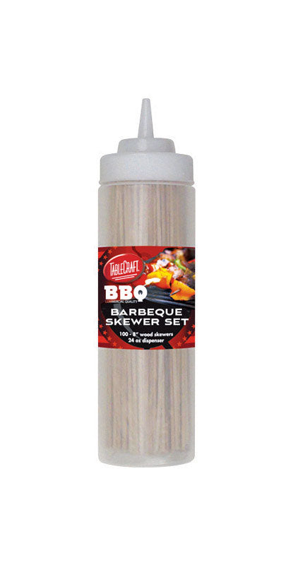 TableCraft BBQ Brown/Clear Bamboo/Plastic Skewer Set/Squeeze Bottle 24 oz