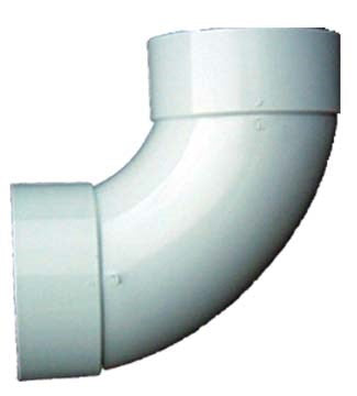Genova Products 42840 4" PVC 90° Sanitary Elbow