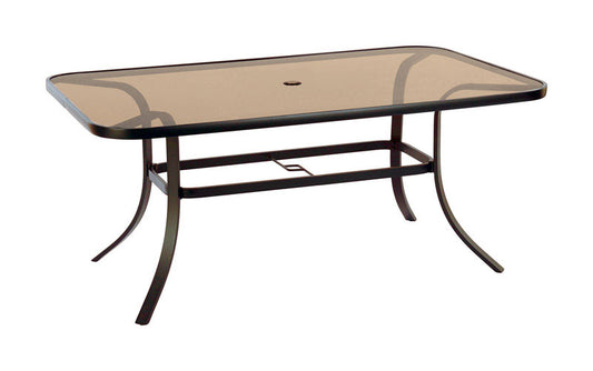 Living Accents  Glass Top  Heritage  Rectangular  Brown  Table