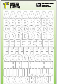 Hy-Ko  1 in. White  Vinyl  Self-Adhesive  Letter and Number Set  0-9, A-Z  181 pc.