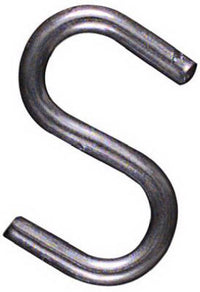 Open "S" Hook, Zinc-Plated Steel, Heavy-Duty, 1-In. (Pack of 50)