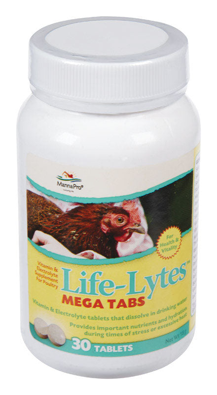 MannaPro  Life Lytes  Solid  Vitamins and Electrolytes  For Poultry 30 tablet