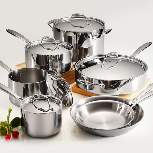 Tri-Ply Clad 12 Pc Stainless Steel Cookware Set