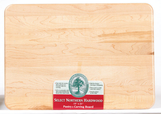 Snow River  15 in. W x 21 in. L Natural  Wood  Utility Cutting Board