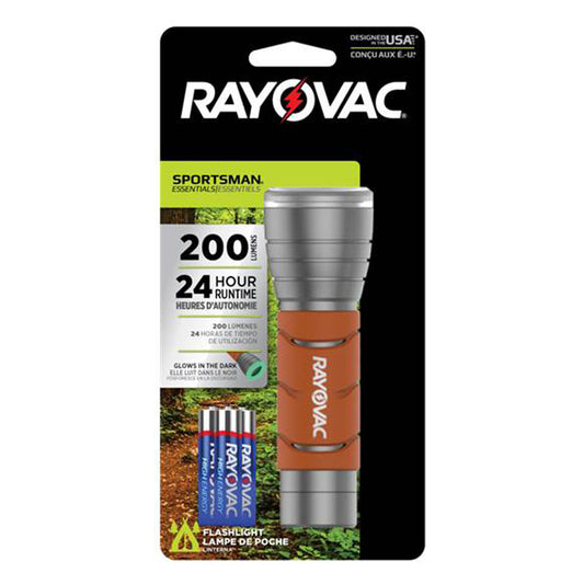 Rayovac Sportsman Essentials 200 lm Orange LED Flashlight AAA Battery