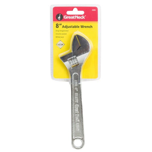 Great Neck SAE Adjustable Wrench 8 in. L 1 pc