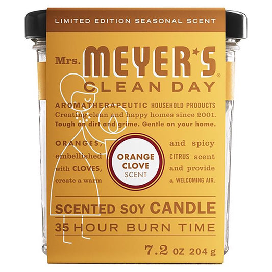 Mrs. Meyer's Clean Day White Orange Clove Scent Soy Candle 7.2 oz. (Pack of 6)