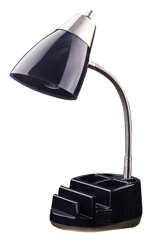 Living Accents  19-1/2 in. Gloss  Black  Desk Lamp