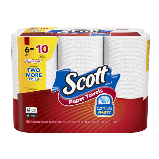 Scott Choose-A-Sheet Paper Towels 96 sheet 1 ply 6 pk (Pack of 4)