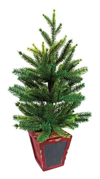 Celebrations ChristmasTree Tabletop Decoration Multicolored Wood (Pack of 6)