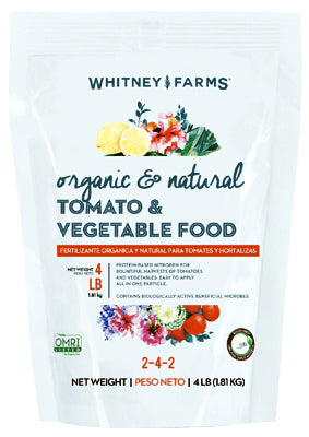 Whitney Farms 10101-10003 4 Lb Organic & Natural Tomato & Vegetable Food 2-4-2
