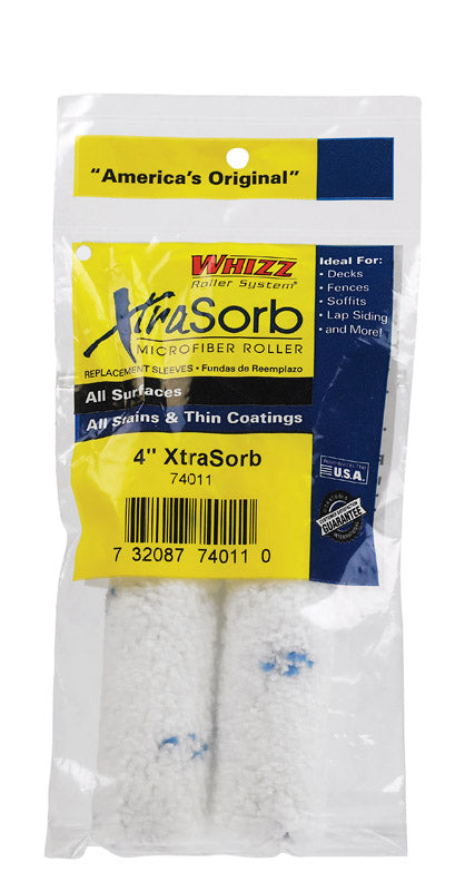 Whizz Xtrasorb Microfiber 4 in. W X 3/8 in. Mini Paint Roller Cover 2 pk