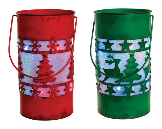 Celebrations  Home  Reindeer Lantern  Christmas Decoration  Assorted  Metal  1 pk (Pack of 4)