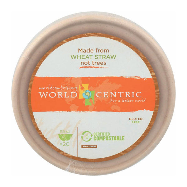 Cuenco de paja de trigo World Centric - Caja de 12 - 20 unidades (paquete de 12)