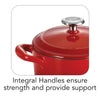 10.5 oz Enameled Cast-Iron Series 1000 Covered Mini Cocotte - Gradated Red