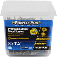 Tornillos para terraza de primera calidad con revestimiento cerámico y cabeza plana en forma de estrella Hillman Power Pro No. 8 x 1-1/4 pulg., 5 lb.