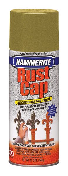 Pintura en aerosol de esmalte dorado martillado con acabado antioxidante Hammerite, 12 oz (paquete de 6)
