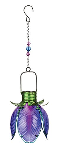 PURPLE IRIS SOLAR FLWR LANTERN