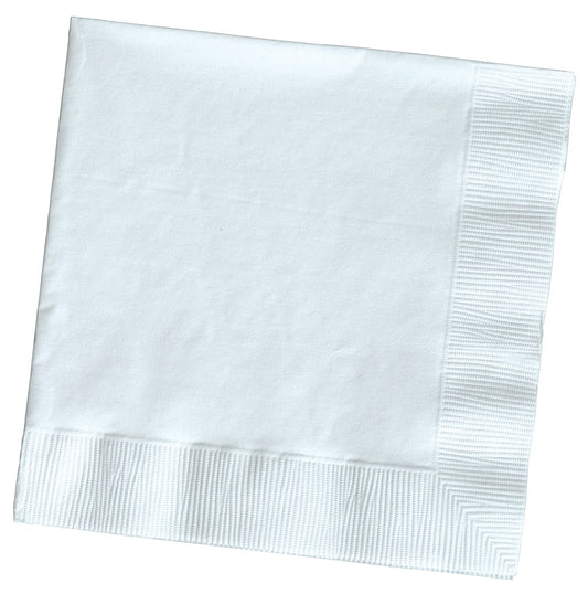 Creative Converting 139140135 White 2 Ply Lunch Napkins                                                                                               