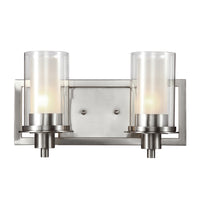 Bel Air Lighting Odyssey Brushed Nickel Silver 2 lights Incandescent Vanity Light Wall Mount