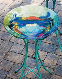 GLASS BIRD BATH ASSORTED