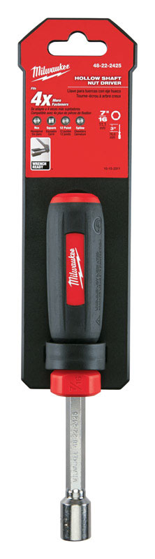 Milwaukee  7/16 in. SAE  Hollow Shaft Nut Driver  7 in. L 1 pc.