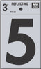 Hy-Ko 3 in. Reflective Black Vinyl Number 5 Self-Adhesive 1 pc. (Pack of 10)
