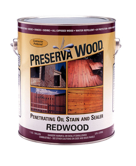 Preserva Wood Transparent Matte Redwood Oil-Based Oil Stain and Sealer 1 gal. (Pack of 4)