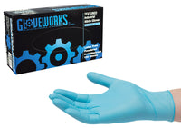 Gloveworks Nitrile Disposable Gloves Medium Blue Powdered 100 pk