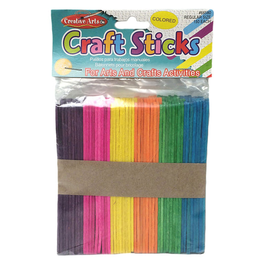 Creative Arts Craft Sticks Assorted 150 pc