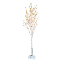Faux Twig Tree, Snowy Birch, 120 Warm White LED Lights, 6-Ft.