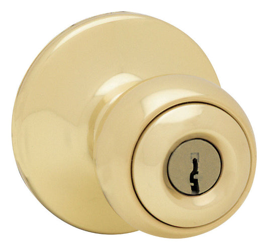 Weiser Yukon Polished Brass Entry Lockset 1-3/4 in.