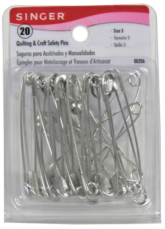 Singer 00206 Size 3 Quilting & Craft Safety Pins 20 Count