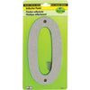 Hy-Ko 6 in. Reflective Black/Silver Plastic Number 0 Nail-On 1 pc. (Pack of 5)