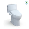 TOTO® WASHLET+®  Drake® II Two-Piece Elongated 1.28 GPF Toilet and WASHLET+® C2 Bidet Seat, Cotton White - MW4543074CEFG#01