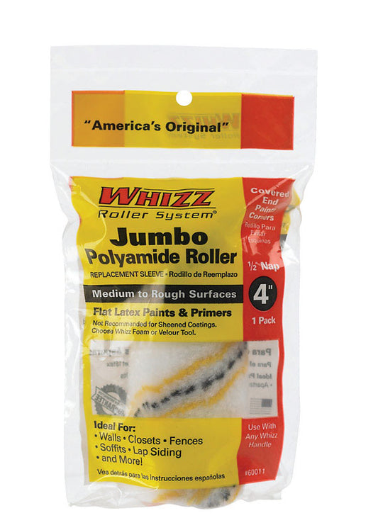 Whizz Polyamide Fabric 4 in. W X 1/2 in. Jumbo Mini Paint Roller Cover 1 pk