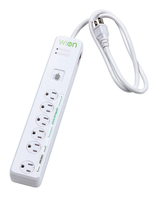 Woods  WiOn  900 J 4 ft. L 6 outlets WiFi Surge Protector