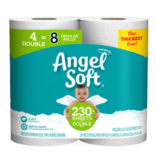 Angel Soft Toilet Paper 4 roll 234 sheet (Pack of 12)