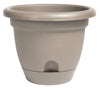 Bloem Lucca Pebble Stone Plastic Self-Watering Planter 12 in.